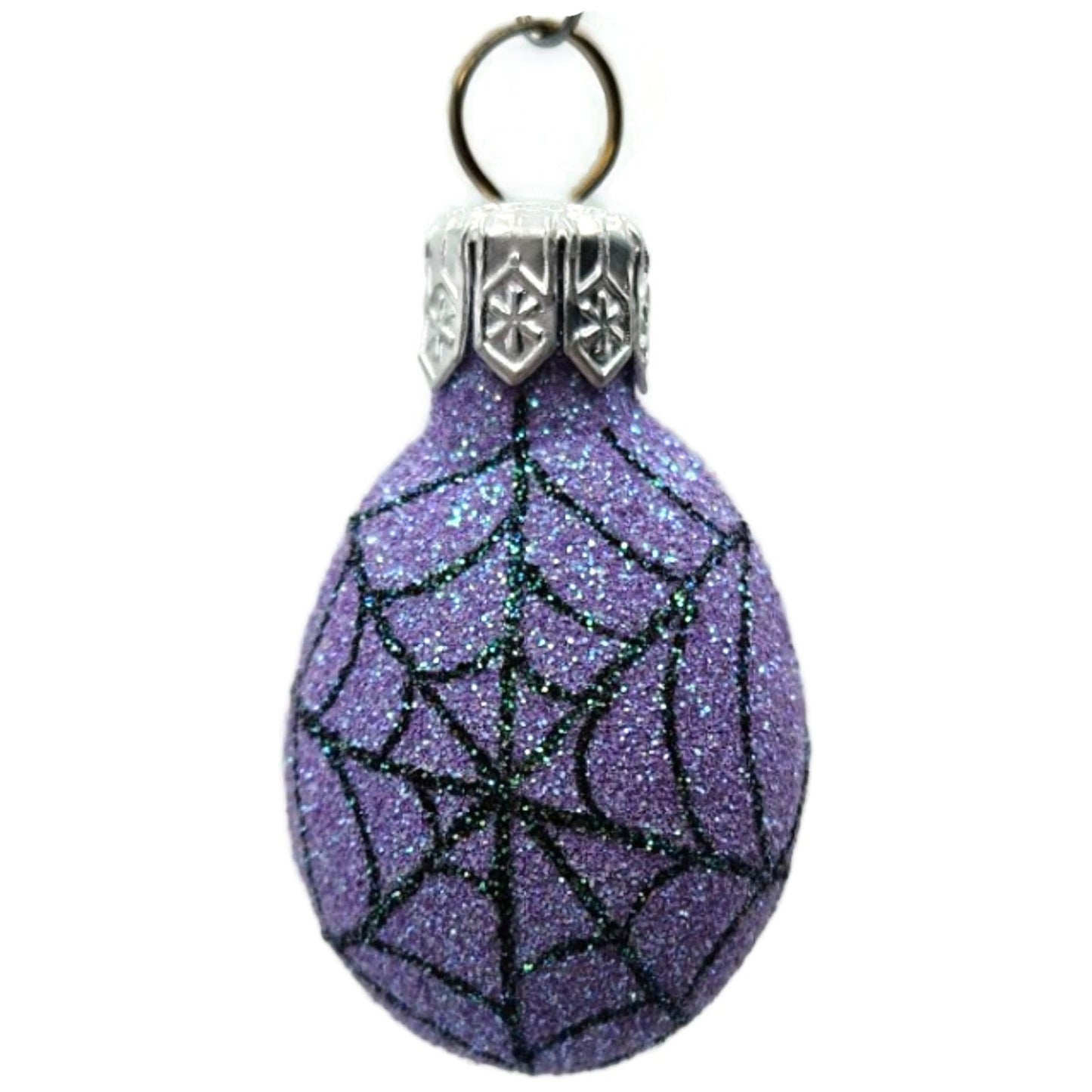 Patricia Breen Miniature Egg Spider Web Purple Halloween Christmas Tree Ornament