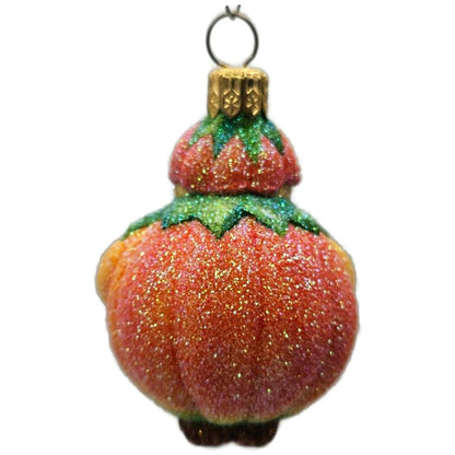 Patricia Breen Trickster Pumpkin Orange Glass Halloween Christmas Ornament 2651