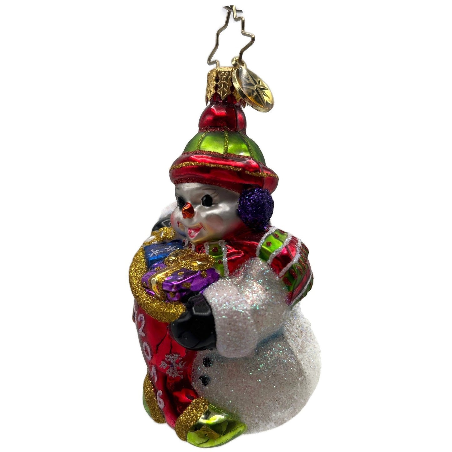 Christopher Radko A Year To Give Gem Snowman Glass Christmas Ornament 1018368