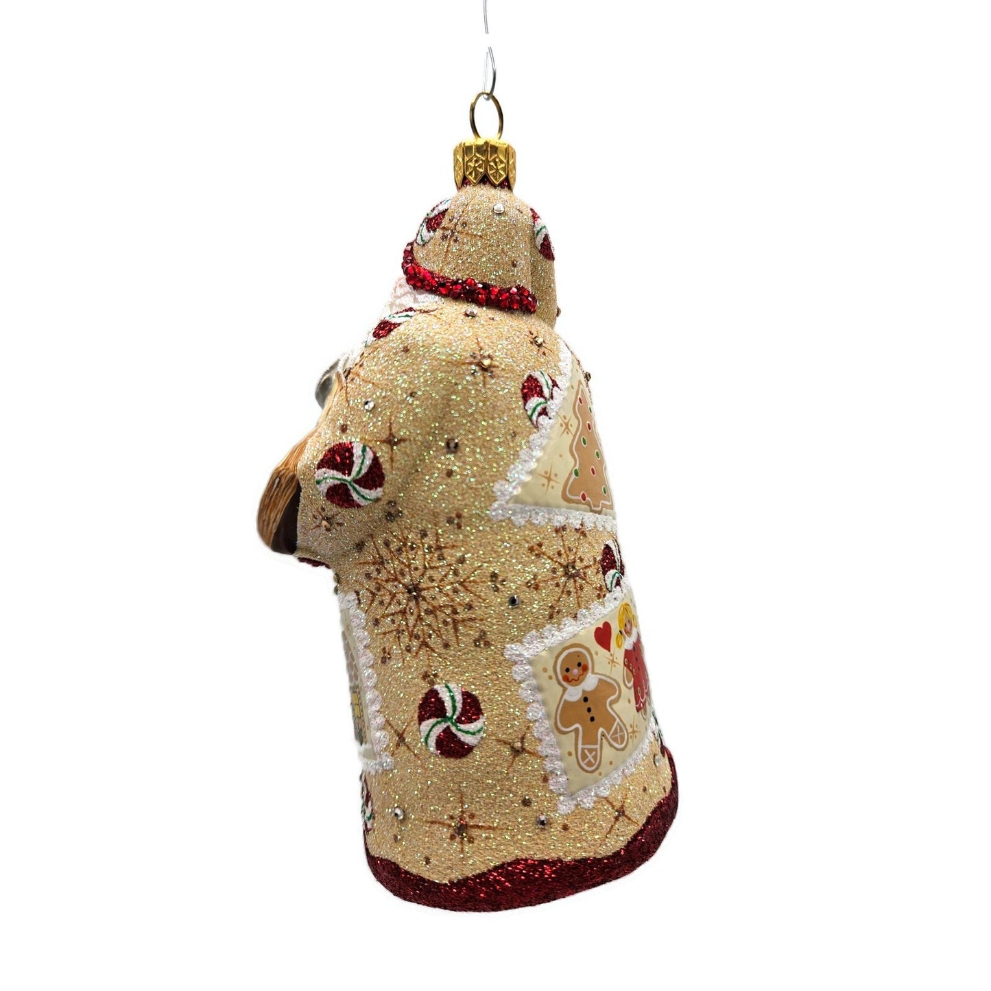 Patricia Breen Evans Santa Gingerbread Peppermint Red Crystal Christmas Ornament
