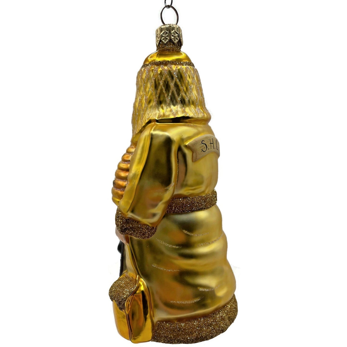 Patricia Breen Beeskeeping Santa Yellow Gold Spring Christmas Tree Ornament