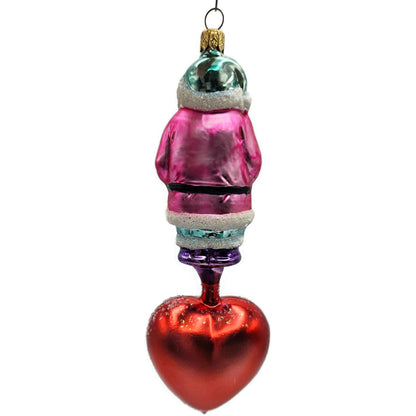 Christopher Radko Heartfelt Santa Claus Red Heart Valentines Christmas Ornament