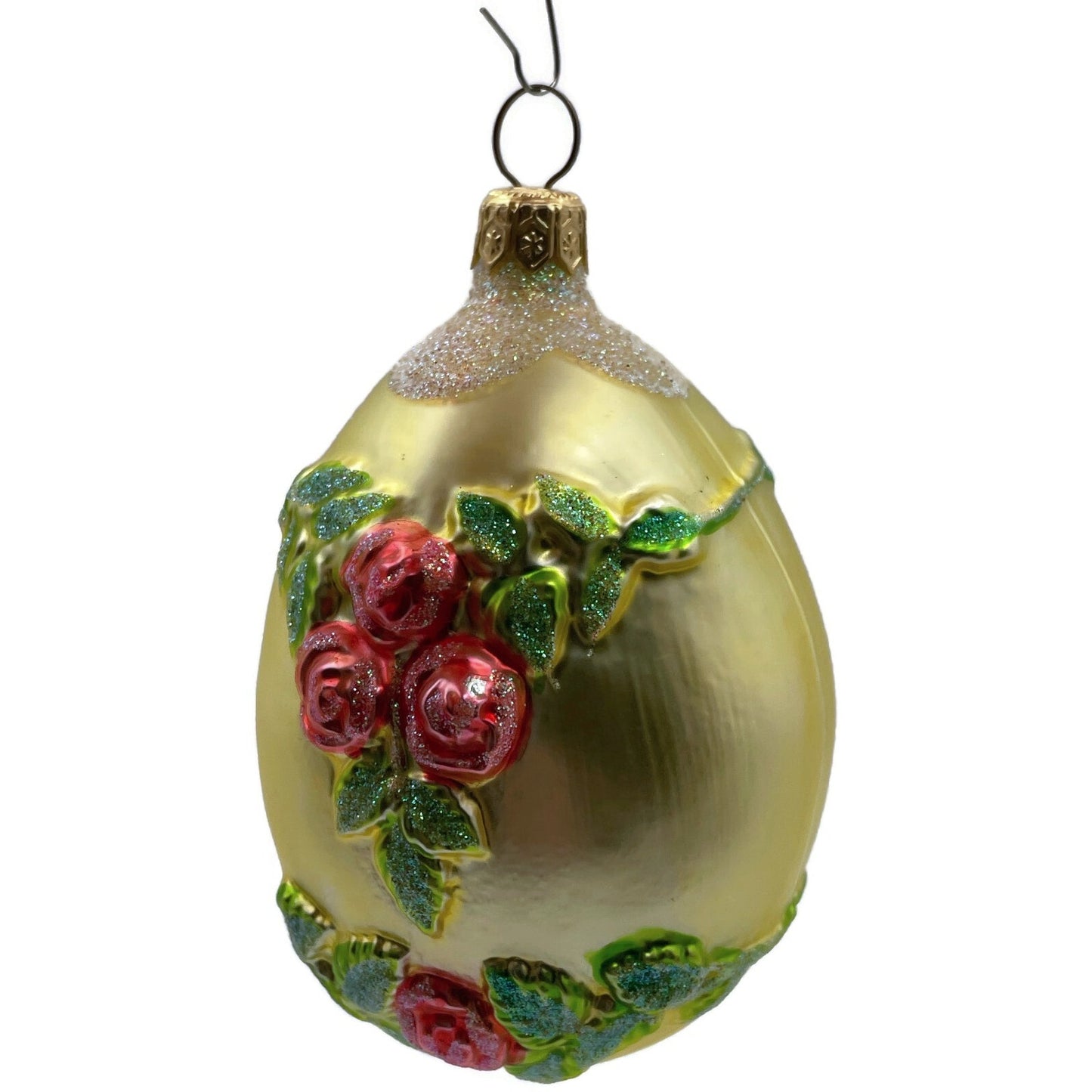 Patricia Breen Aleksandras Egg Flowers Yellow Easter Christmas Signed Ornament