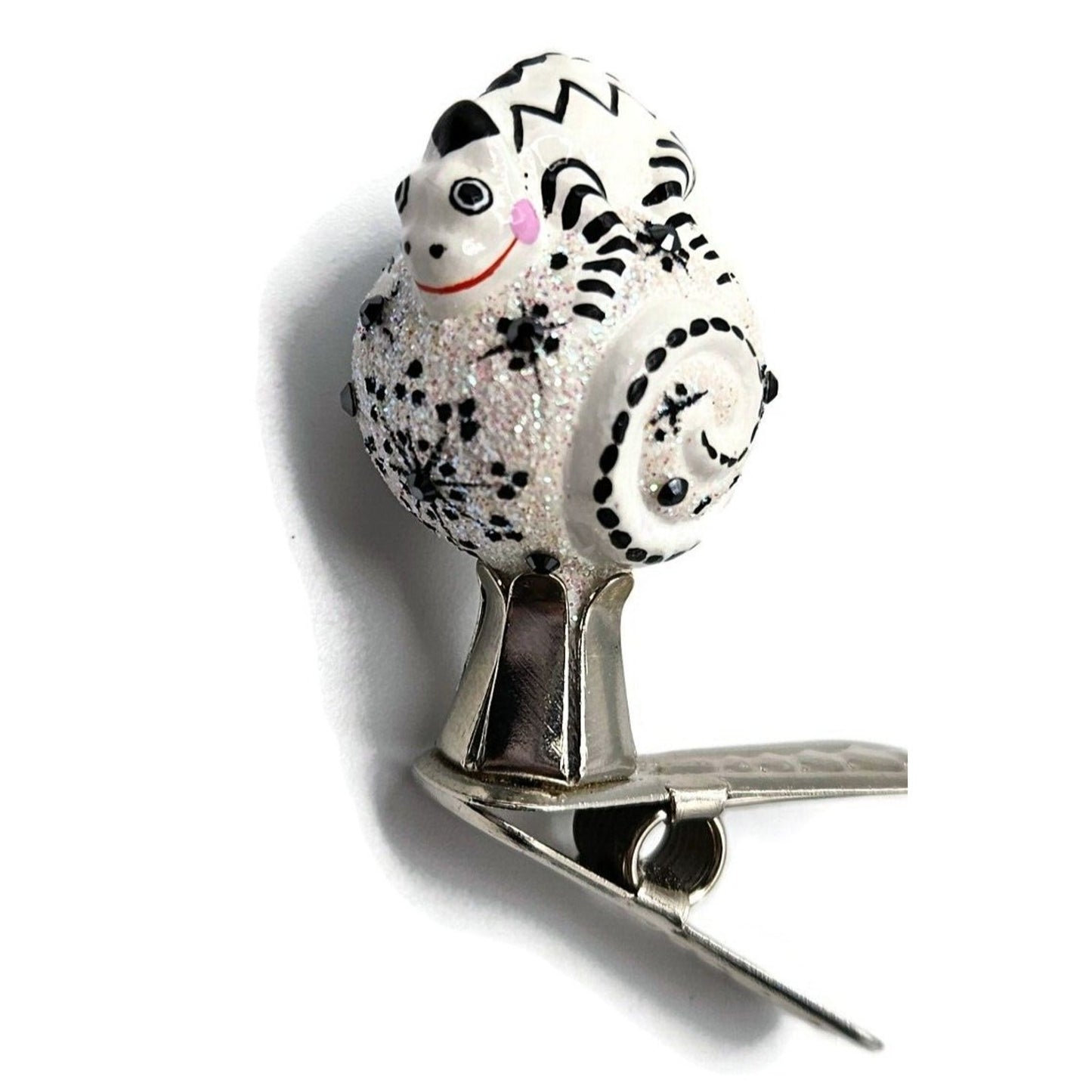 Patricia Breen Petite Miniature Chameleon Snowflakes Pearl Christmas Ornament