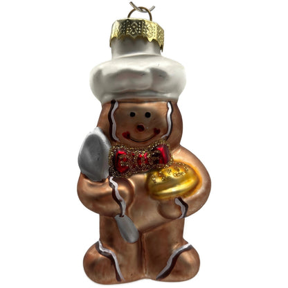 Gingerbread Baker Cookie Glitter Glass Sweets Glass Christmas Tree Ornament