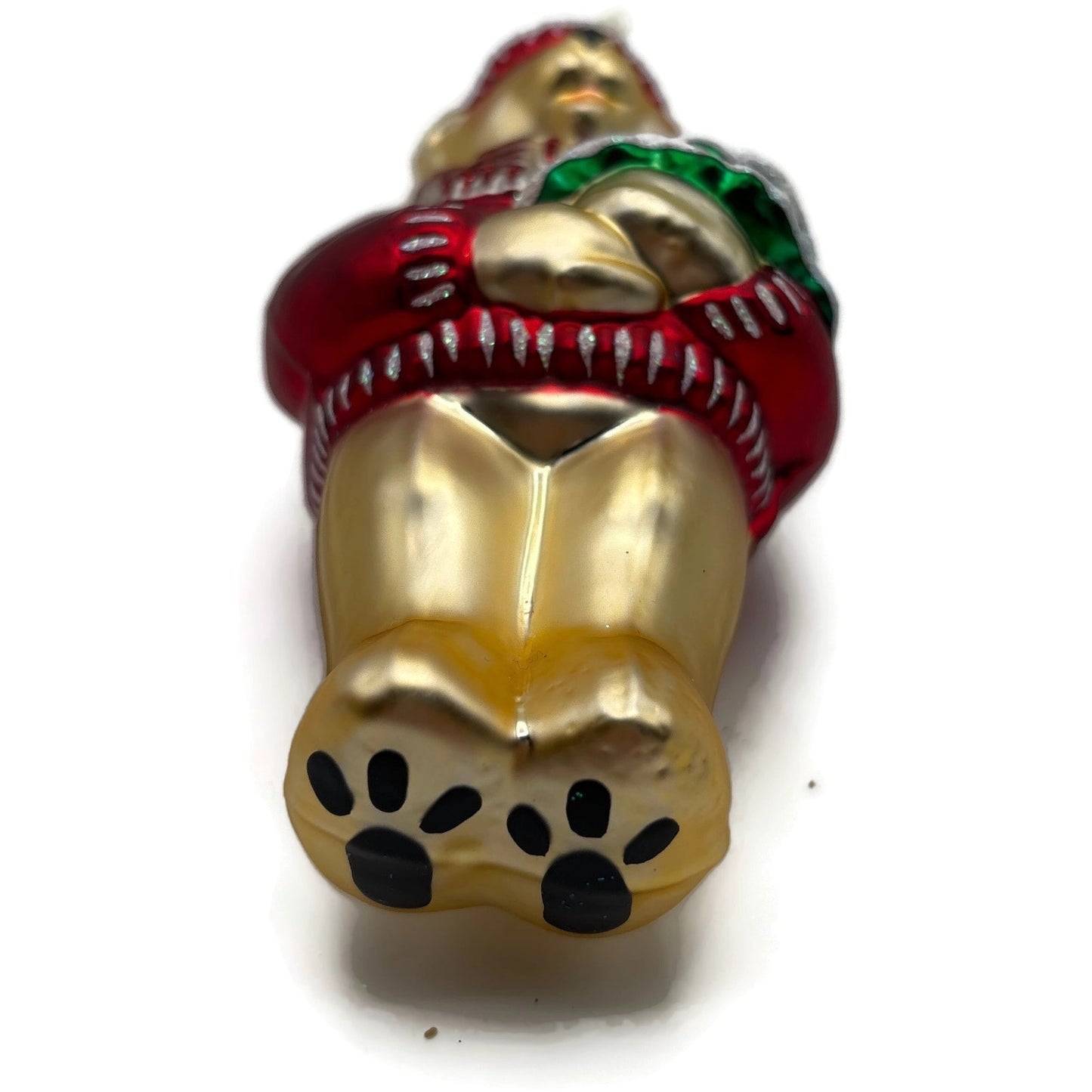 Patricia Breen Papa Bear Red Glittered Ornaments Gold Green Christmas Ornament