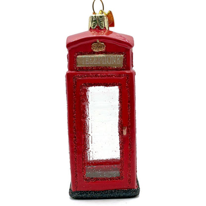 British Phone Booth Red Glass Kurt S Adler Noble Gems Christmas Tree Ornament
