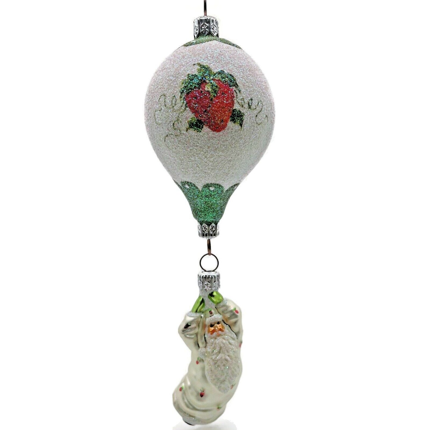 Patricia Breen Into the Blue Santa Claus Strawberry Fruit Christmas Ornament