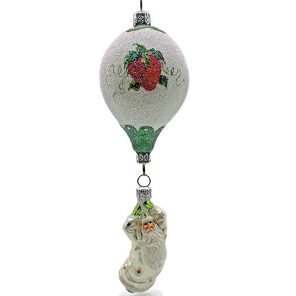 Patricia Breen Into the Blue Santa Claus Strawberry Fruit Christmas Ornament