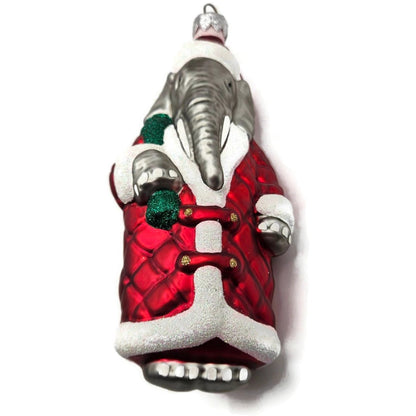 Patricia Breen Christmas at the Zoo Elephant Red Glitter Christmas Ornament CATZ