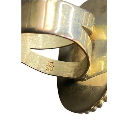 Ring Turquoise Gemstone Oval Cabochon Blue 925 Sterling Silver Cocktail Size 8