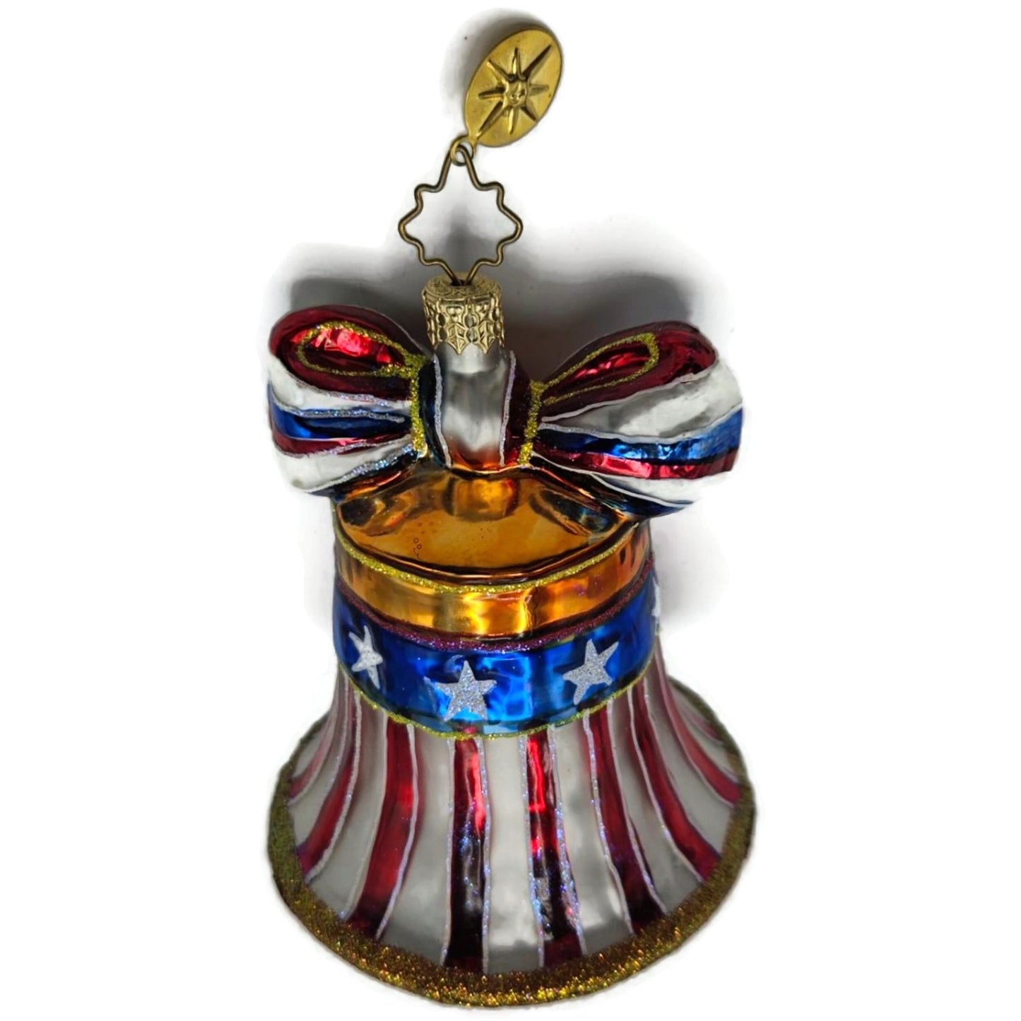 Christopher Radko Freedom Rings Patriotic Bell USA Christmas Ornament 01-0955-0