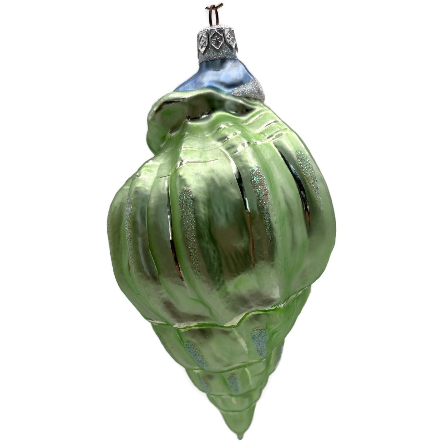 Patricia Breen Coastal Santa Green Seashell Summer Aquatic Christmas Ornament
