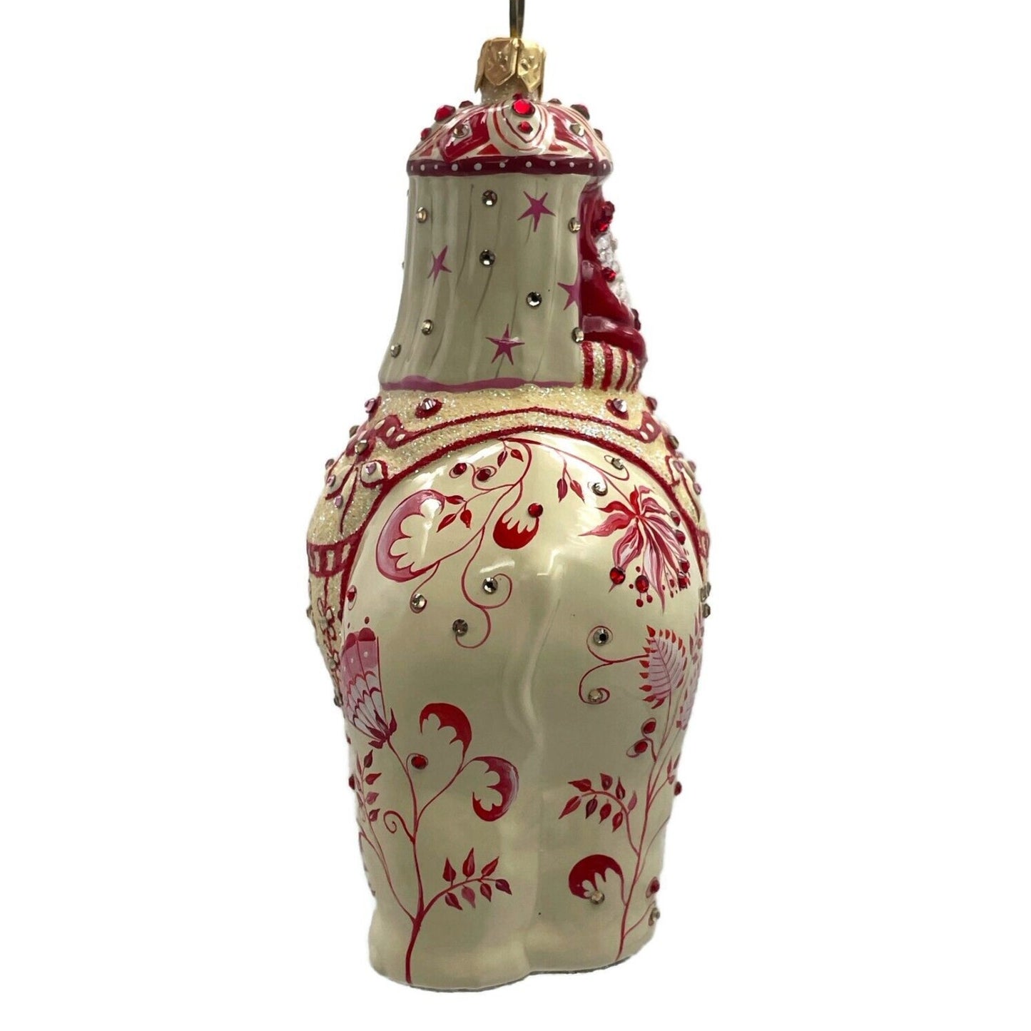 Patricia Breen Majestic Santa Chinoiserie Red Elephant Christmas Tree Ornament