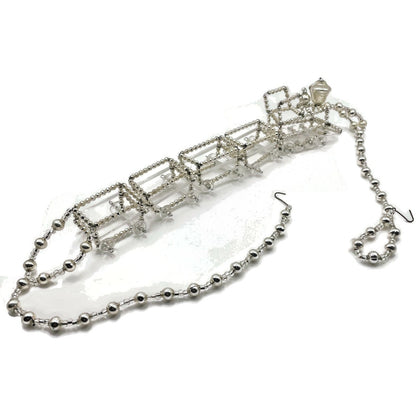 Christopher Radko Locomotive Garland Silver Train Czech Beaded Christmas 92-216