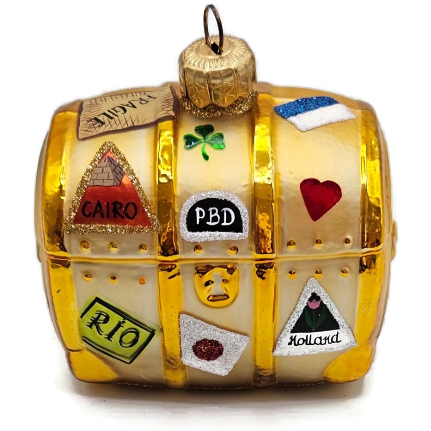 Patricia Breen Bon Voyage Gold Atlanta Cairo Rio Travel Christmas Tree Ornament