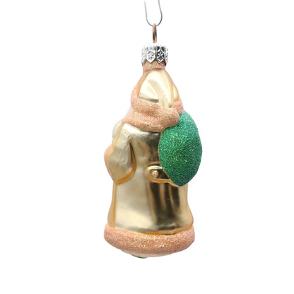 Patricia Breen Miniature Santa Claus and Teddy Peach Christmas Tree Ornament