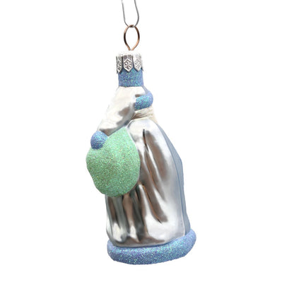 Patricia Breen Miniature Jordan Santa Blue Green Sack Christmas Tree Ornament
