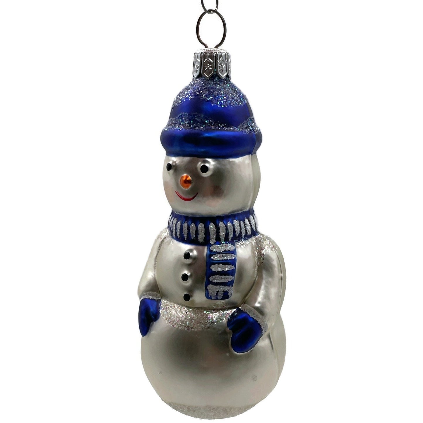 Patricia Breen Snow Boy Blue Striped Winter Snowman Christmas Tree Ornament