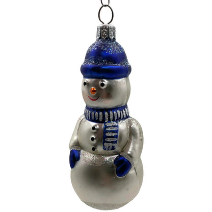 Patricia Breen Snow Boy Blue Striped Winter Snowman Christmas Tree Ornament