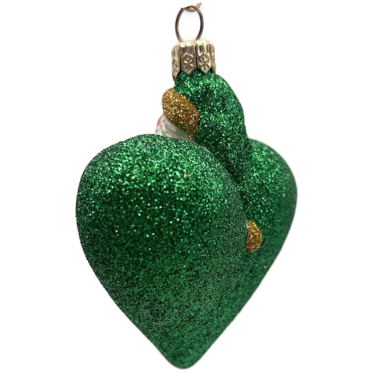 Patricia Breen Santa du Coeur Green Heart Santa Claus Valentine's Day Ornament