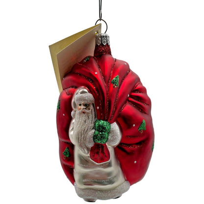 Patricia Breen Advent Santa Claus Red Trees Dots Christmas Tree Ornament