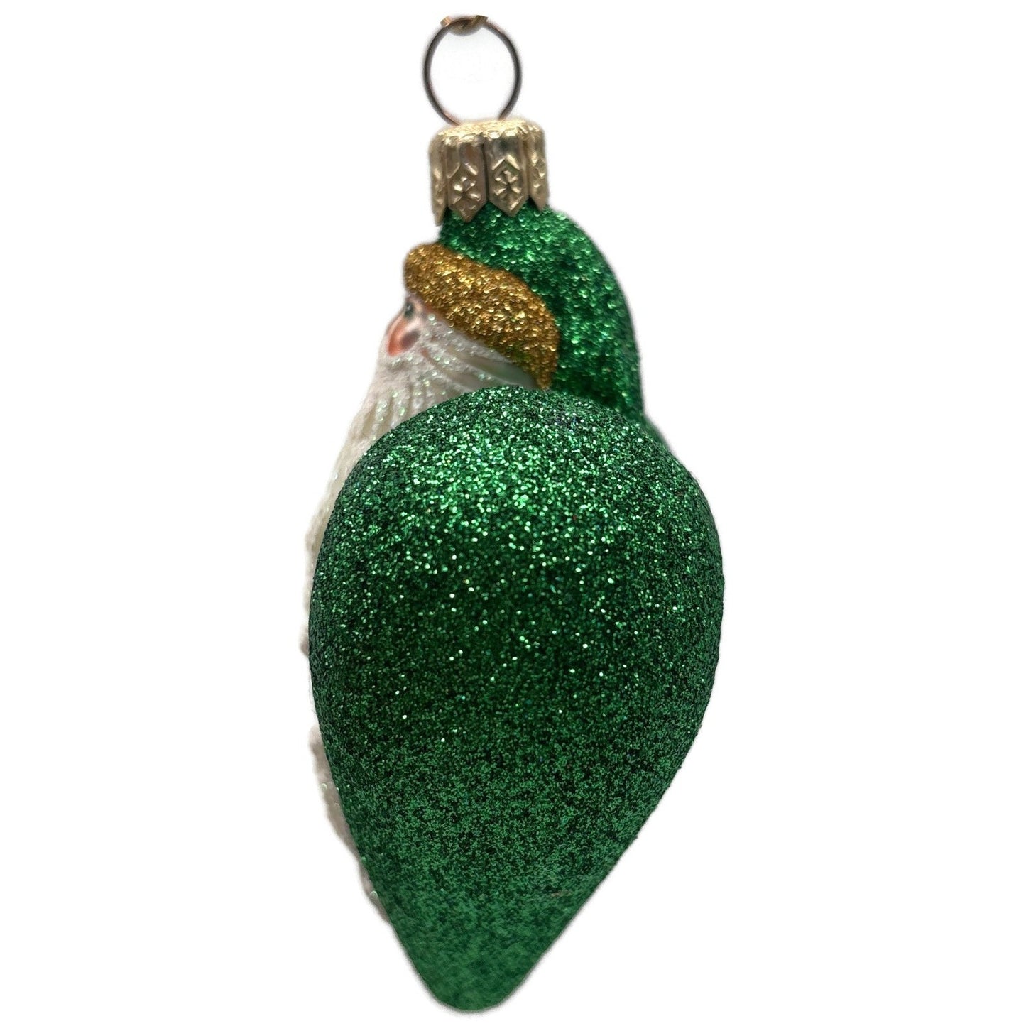 Patricia Breen Santa du Coeur Green Heart Santa Claus Valentine's Day Ornament