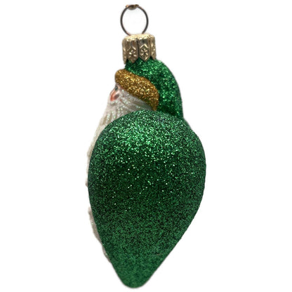 Patricia Breen Santa du Coeur Green Heart Santa Claus Valentine's Day Ornament