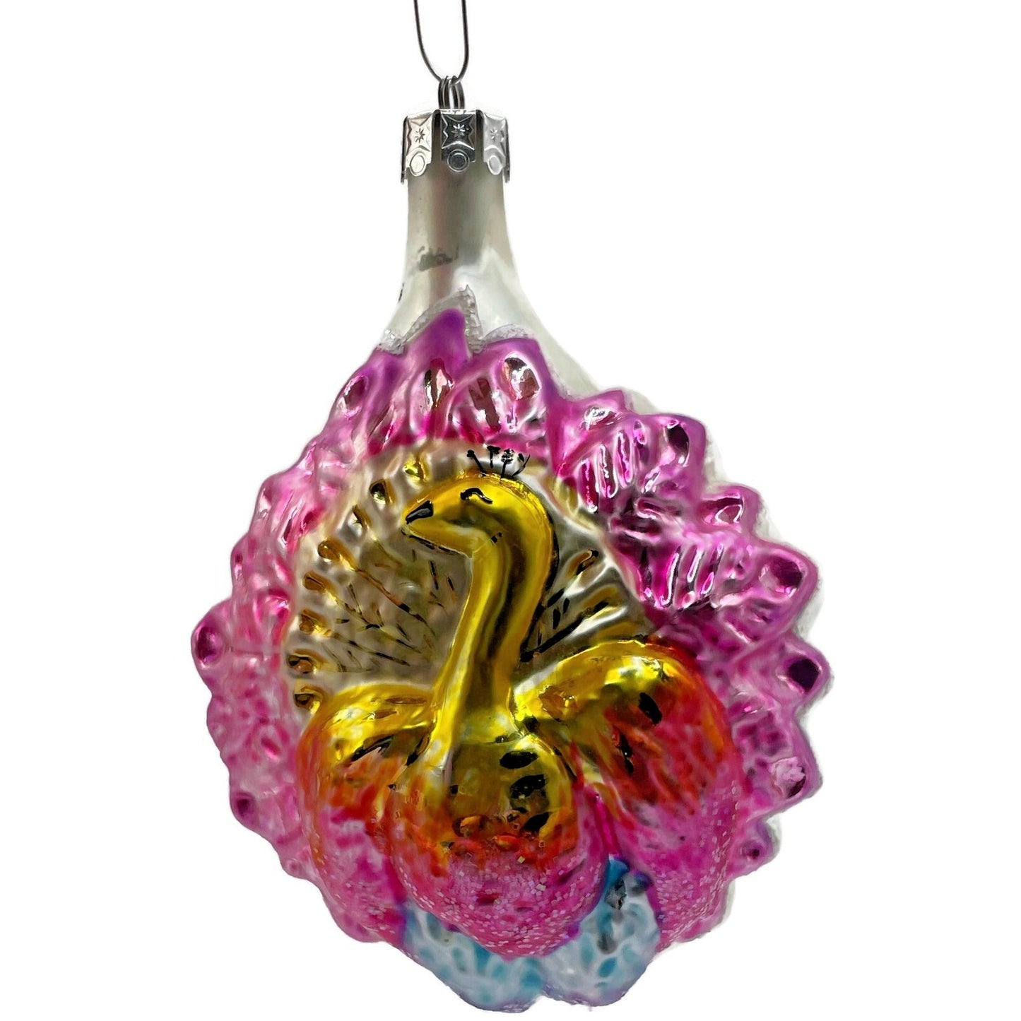 Christopher Radko Rainbow Bird Flower Pink Christmas Tree Ornament 91-092-0