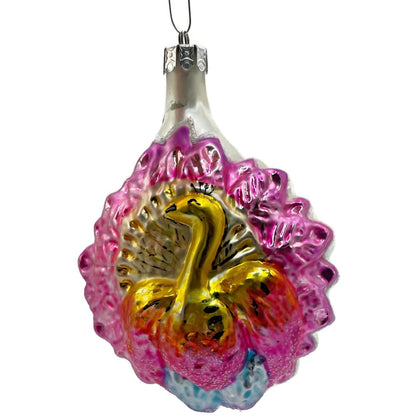 Christopher Radko Rainbow Bird Flower Pink Christmas Tree Ornament 91-092-0