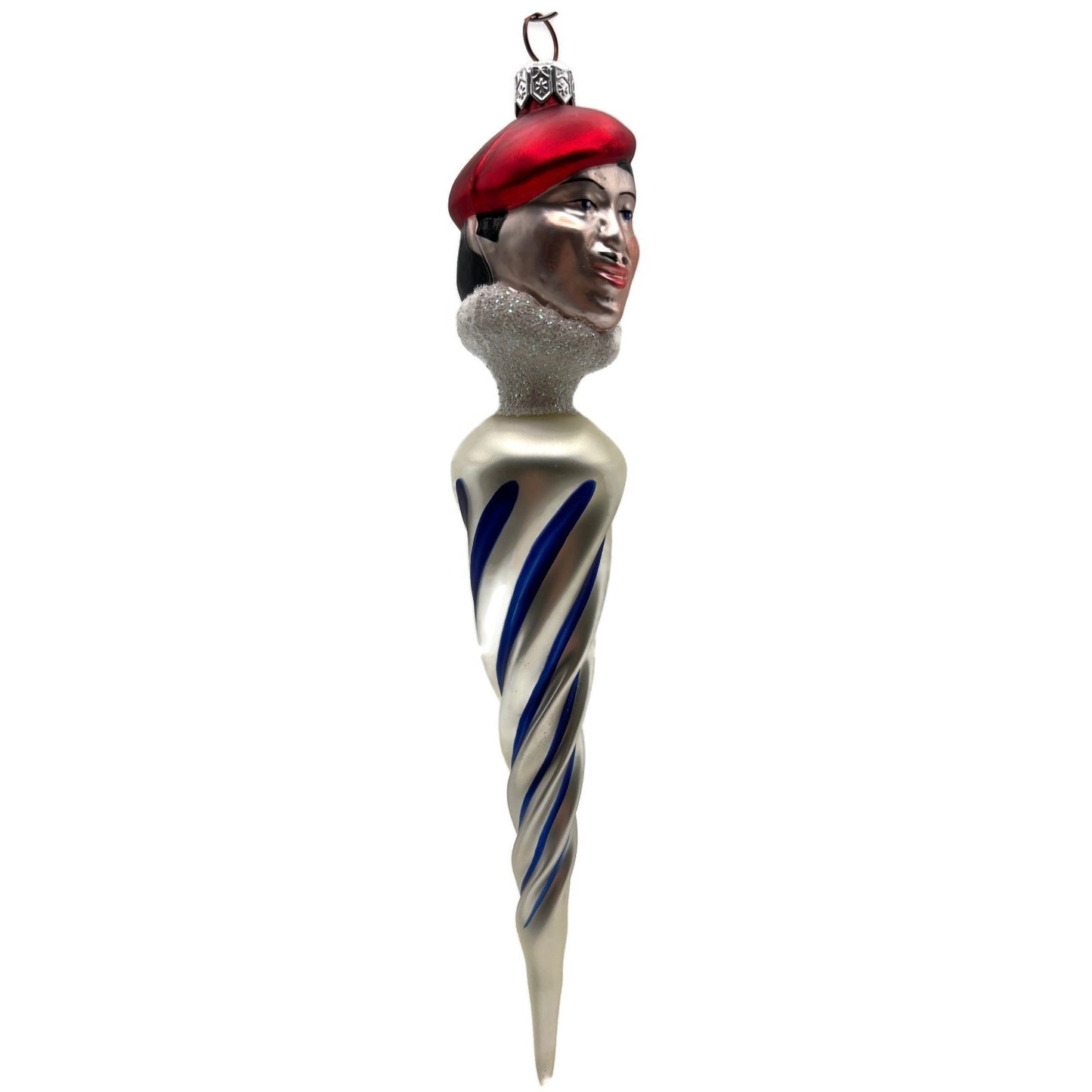 Patricia Breen French Twist Pearl Blue Stripes Red Christmas Tree Ornament 9552