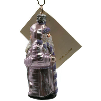 Patricia Breen Miniature Millennium Santa Lavender White Christmas Ornament 9948