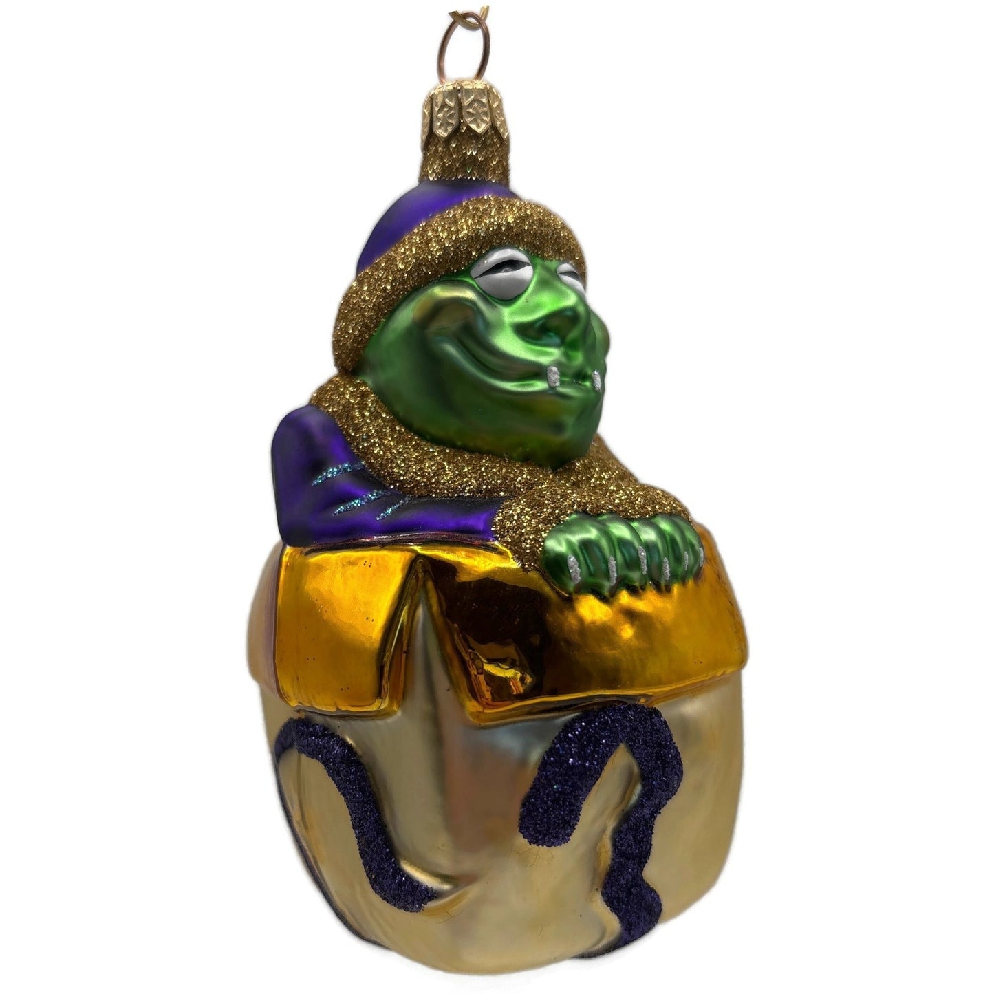 Patricia Breen Mmmonster Present Purple Gold Green Halloween Christmas Ornament