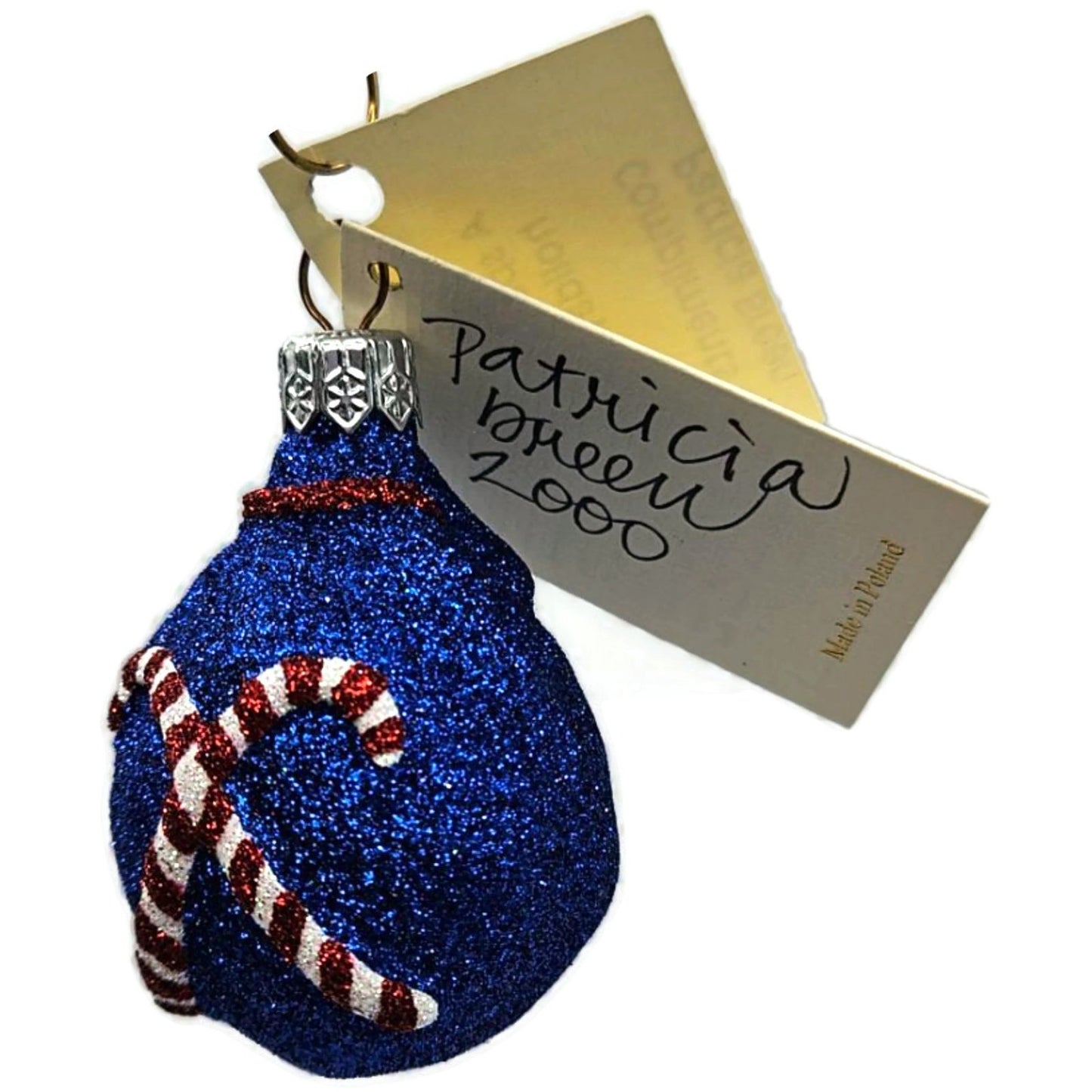Patricia Breen Peppermint Sack Blue Candy Canes Christmas Tree Ornament HCB