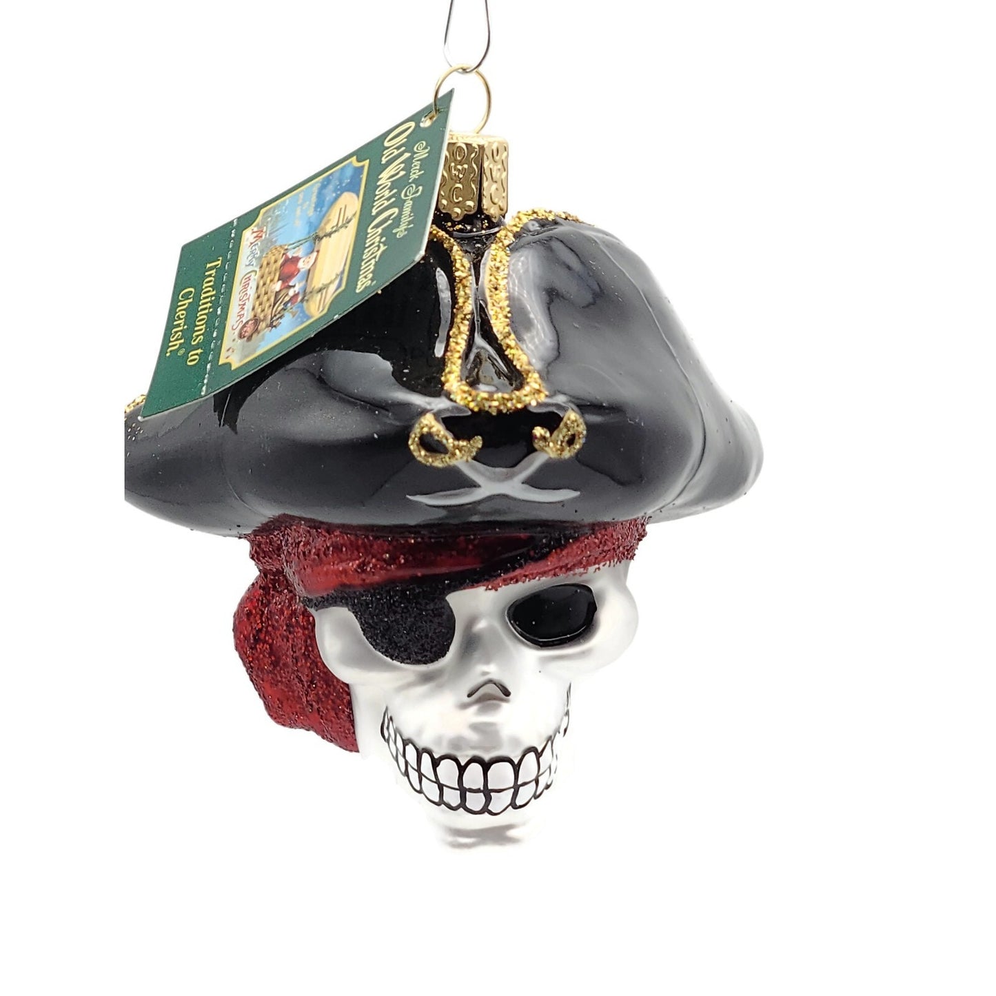 Old World Christmas Jolly Roger Pirate Skull Halloween Christmas Ornament OWC