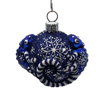 Patricia Breen For James Twice Snowflakes Cobalt Chameleon Christmas Ornament