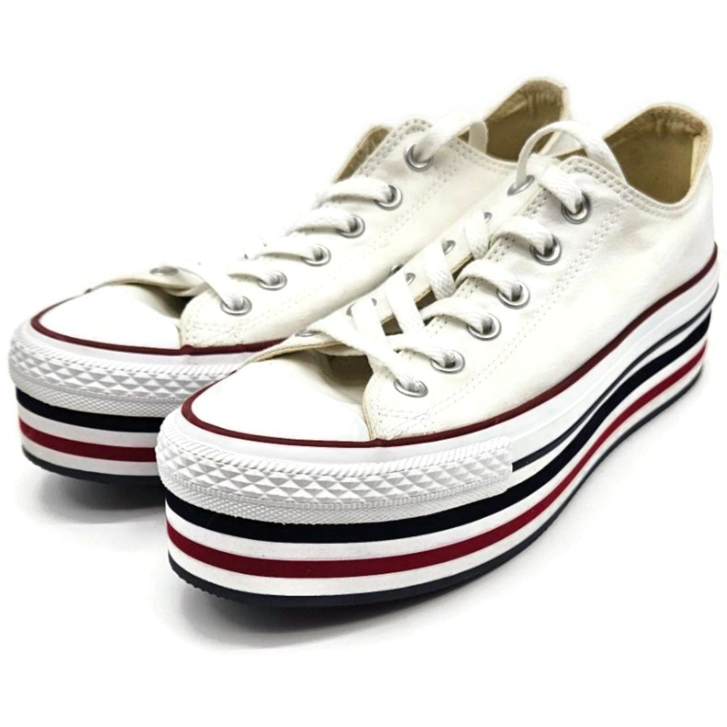 Converse Chuck Taylor All Star Platform OX White Canvas Shoes 136895C Unisex