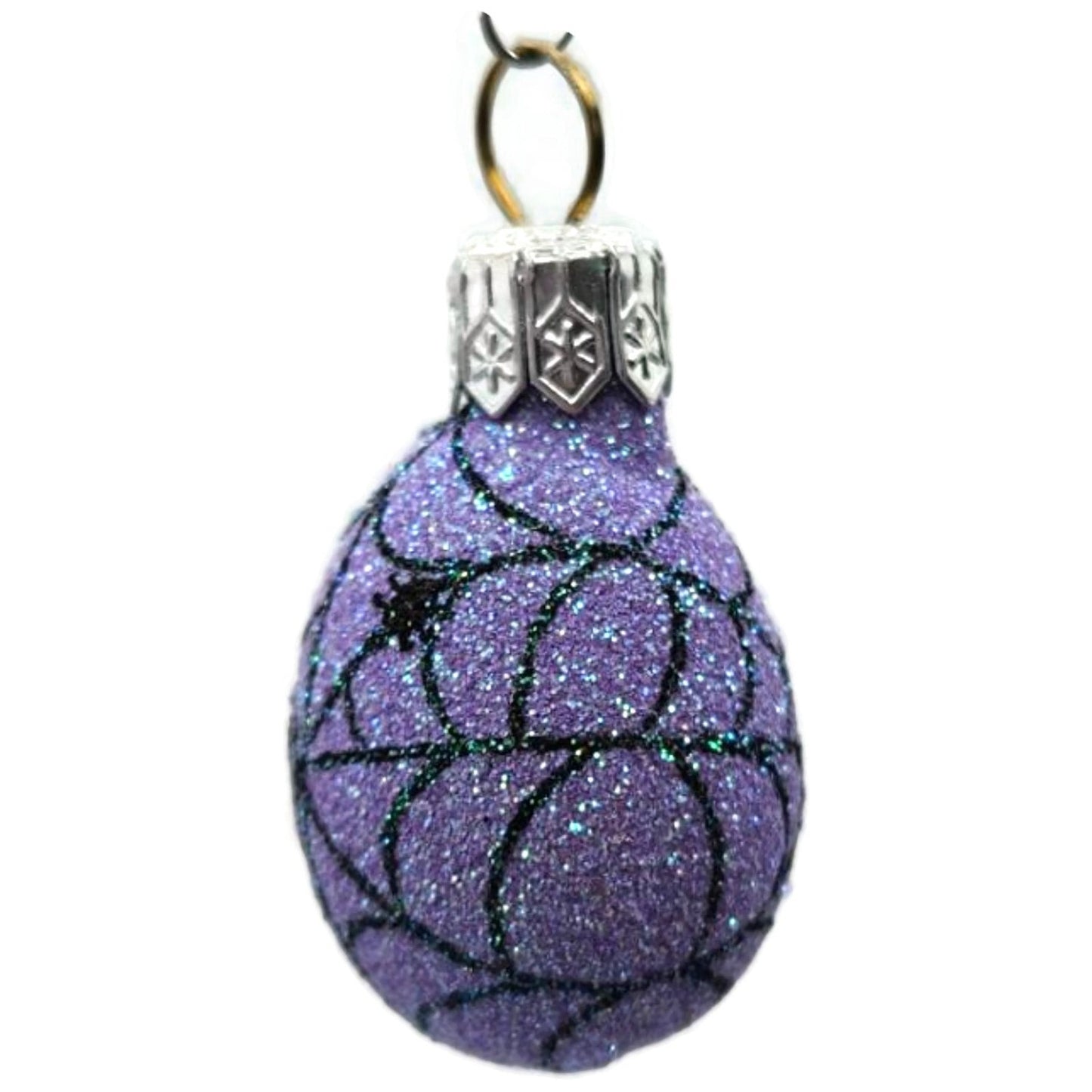 Patricia Breen Miniature Egg Spider Web Purple Halloween Christmas Tree Ornament