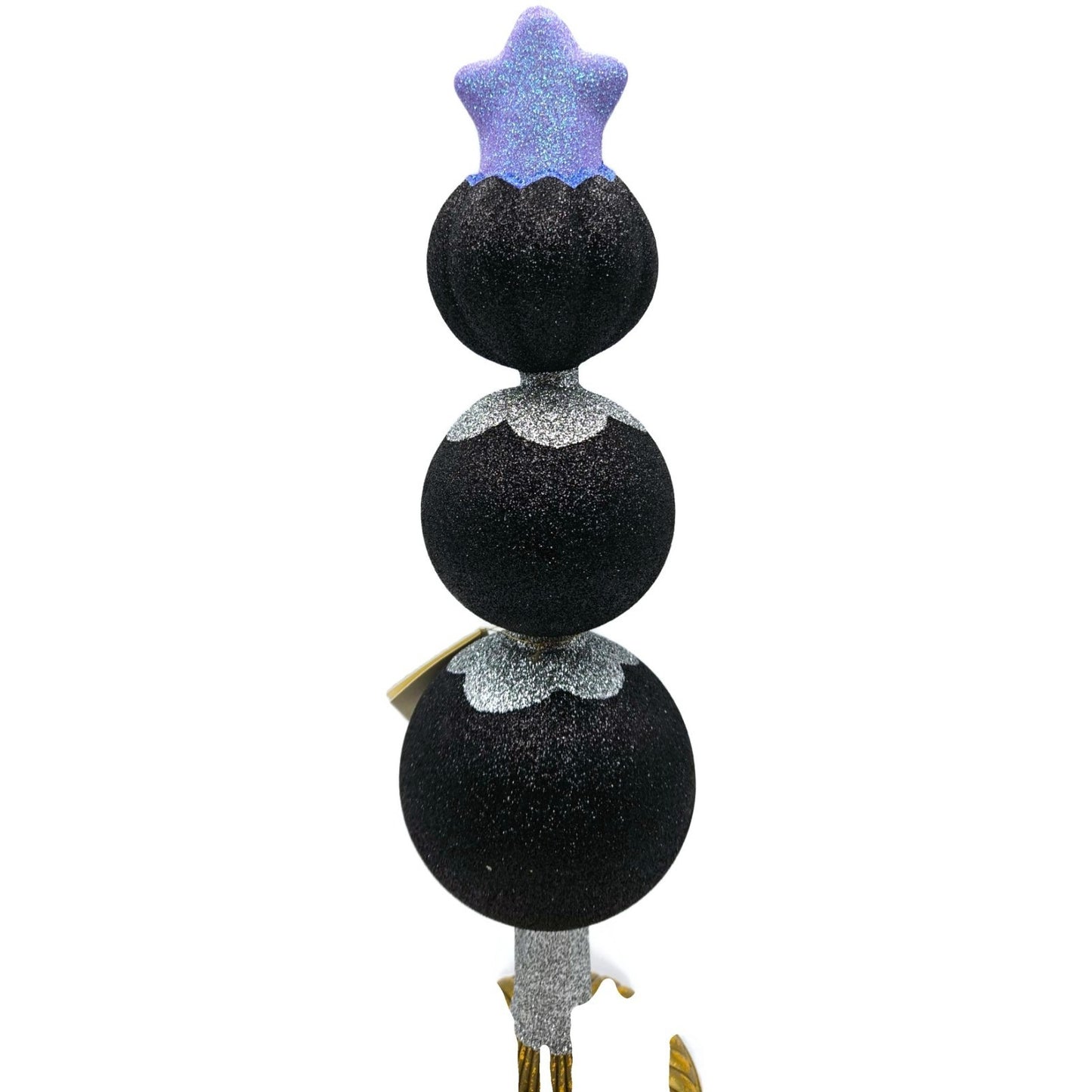 Patricia Breen Ghostly Finial Black Pumpkin Jack-O-Lantern Halloween Tree Topper