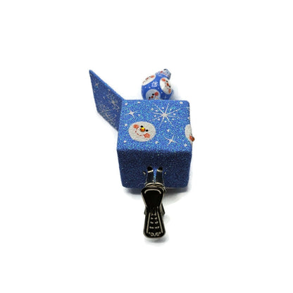 Patricia Breen Pop Goes the Chameleon Snow Faces Clip On Christmas Ornament 2782