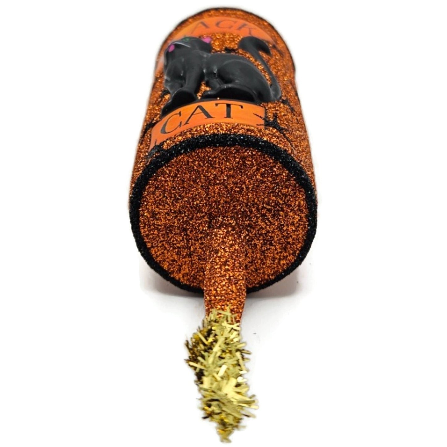 Patricia Breen Halloween Blastoff Orange Stars Black Cat Christmas Ornament 2228