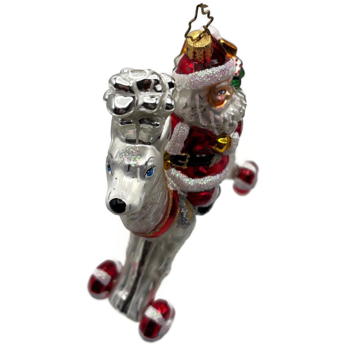 Christopher Radko Hi Ho Blitzen Santa Claus Glass Christmas Ornament 1013235