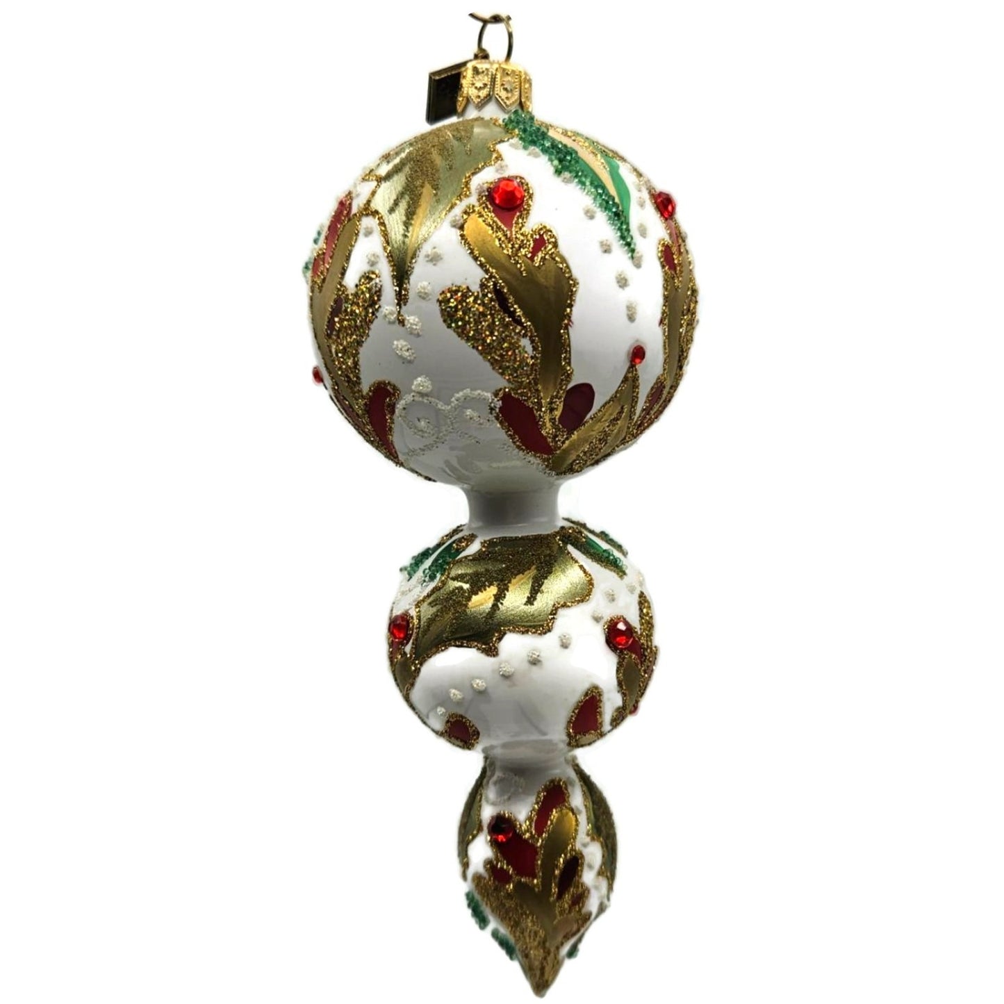 Exarte The Joy of Christmas Profile Gold Red Green Christmas Tree Ornament