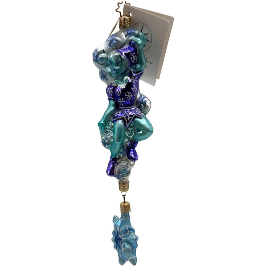 Christopher Radko Winter Frolic Blue Snowflakes Christmas Tree Ornament 1010222
