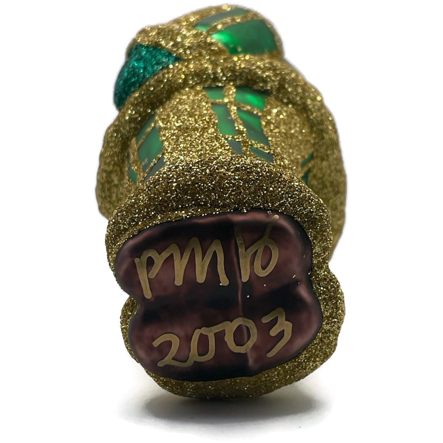 Patricia Breen Ring In The New Santa Claus Green Plaid Gold Christmas Ornament