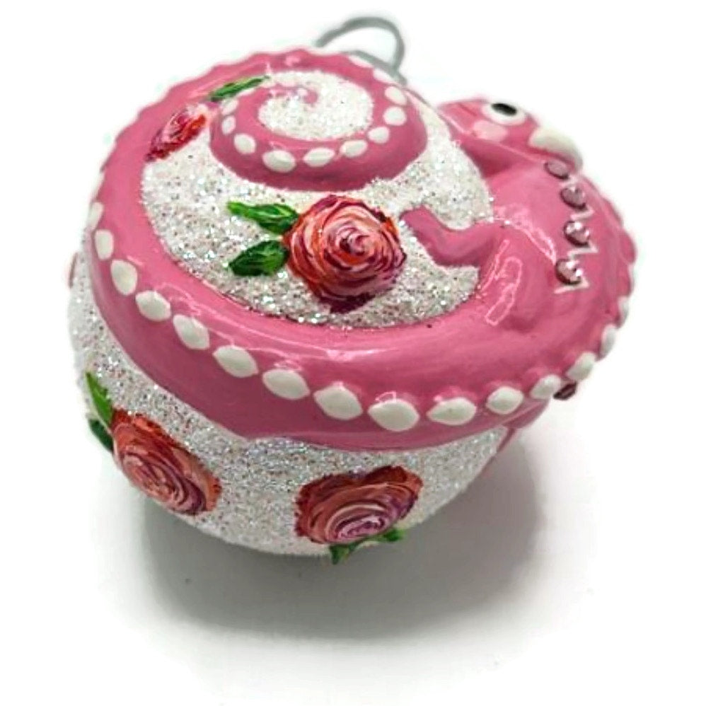Patricia Breen Springtime Chameleon Pink Rose Floral Christmas Ornament 2929