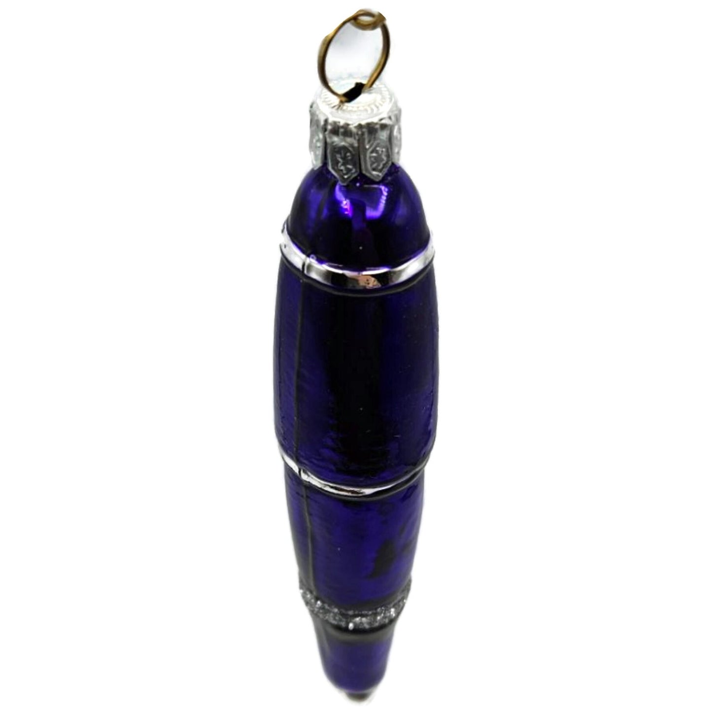 Patricia Breen Pen Purple with Silver Glittered Christmas Holiday Ornament 2400