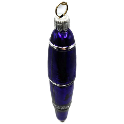 Patricia Breen Pen Purple with Silver Glittered Christmas Holiday Ornament 2400