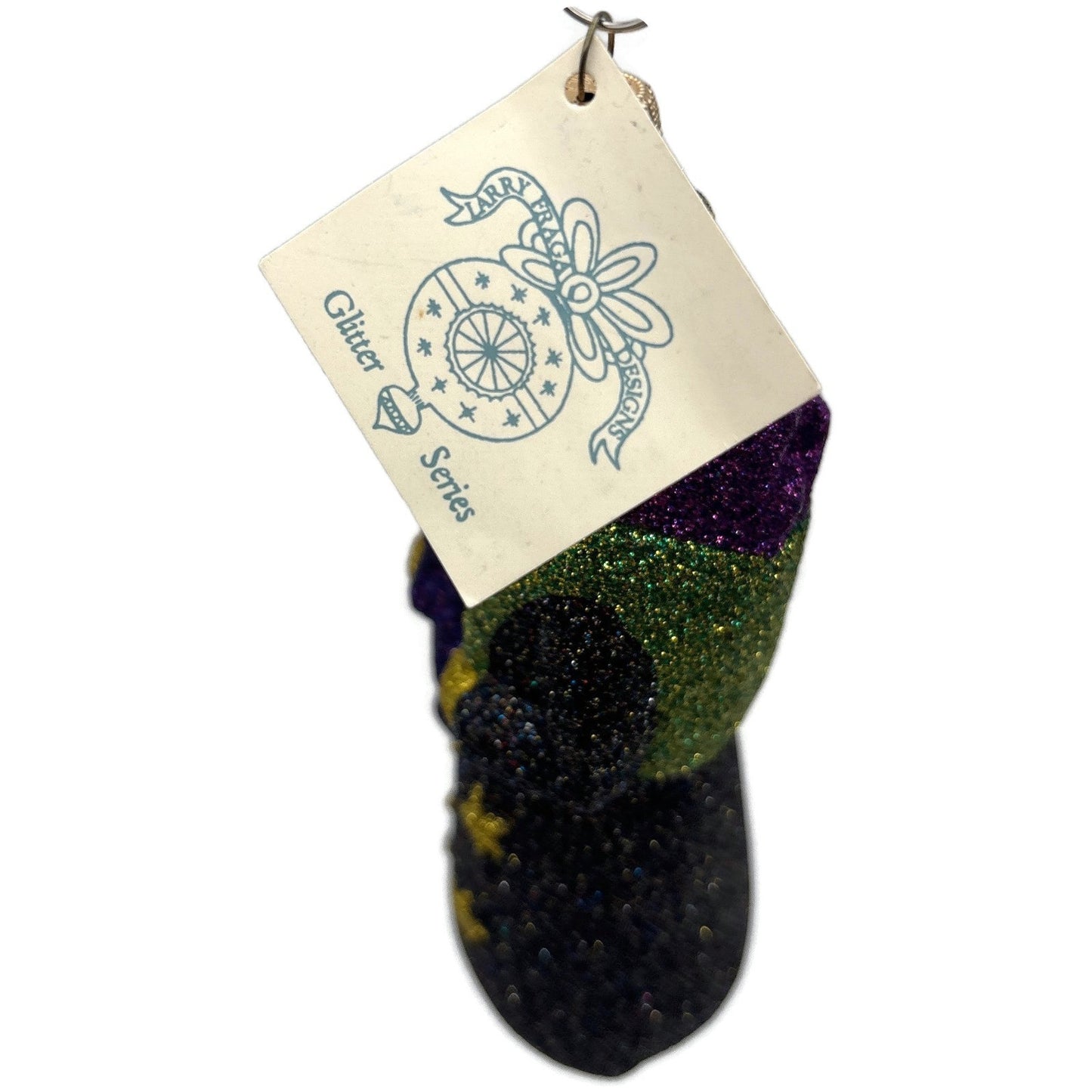 Larry Fraga Mr. Fabulous Glitter Series Green Purple Christmas Tree Ornament