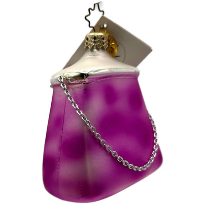 Christopher Radko Poodle Purse Pink Jeweled Christmas Tree Ornament 1011383